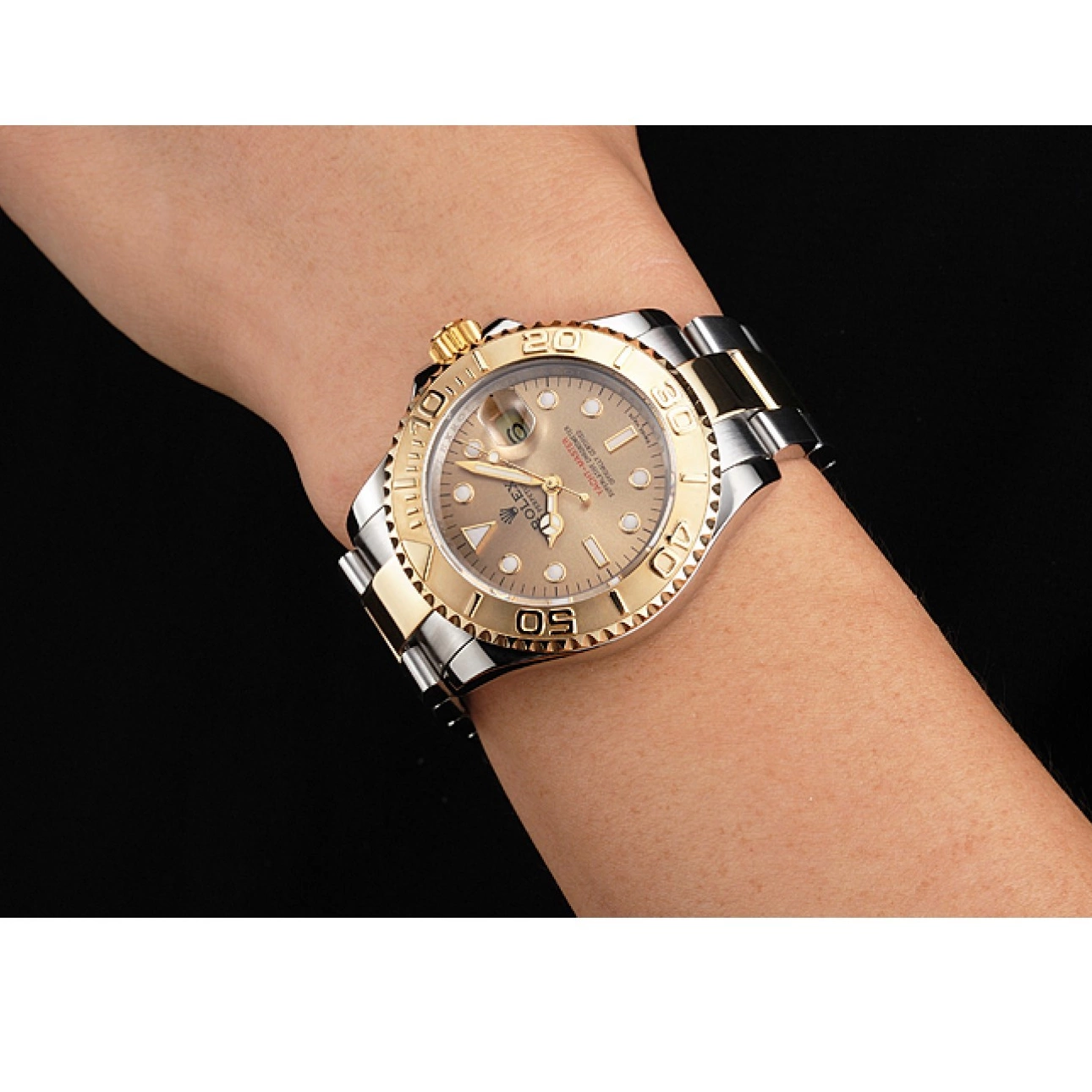 Good Copy Rolex Watches Bezel Steel Gold Rolex Tone Gray Yacht-Master Swiss Case Dial Stainless Dial Two 0627
